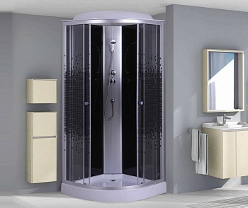 душ.каб. ng- 4502-08black (1000х1000х2150) низкий поддон(13см) стекло мозаика