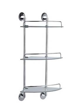 hb1607-3 полка стеклянная 3-ярусная круглые ножки