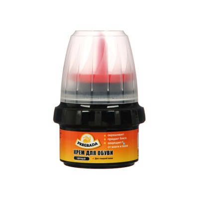 крем для обуви черный 50мл банка с губкой (д/гладкой кожи) pregrada pr-615