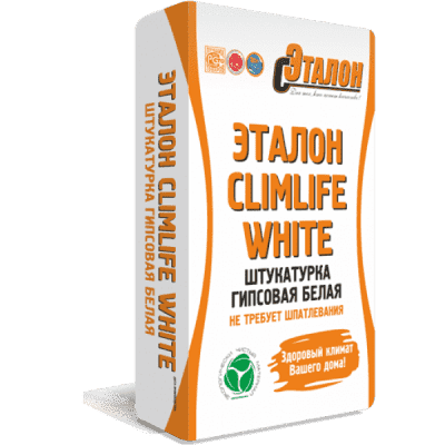 штукатурка гипсовая эталон climlife white белая 30кг (50шт/под)