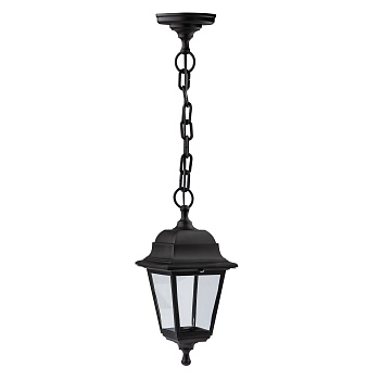 садово-парковый светильник эра нсу 04-60-001 черный 4 гранный подвесной ip44 е27 max60вт