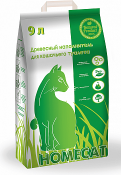 homecat древесный наполнитель мелкие гранулы 3 кг 9 л (фасовка 4 шт)