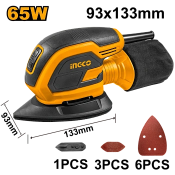 дельташлифовальная машина сетевая ingco ms6505, 65вт