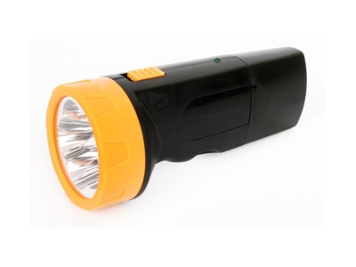 фонарь ultraflash led3827 (фонарь аккум 220в, черн /желт, 5 led, sla, пластик, коробка)