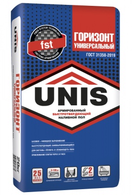 наливной пол юнис горизонт универсальный быстротвердеющий (20кг) (1/64)