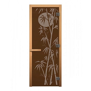 дверь стекло бронза "бамбук" 1900*700 мм (8 мм) прямоуг.профиль (коробка осина)