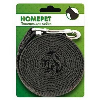 homepet 25 ммх5 м поводок для собак брезентовый с карабином