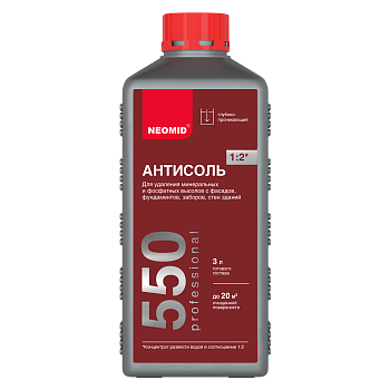 антисептик "неомид 550" (1 л.) антисоль.состав для удаления высолов