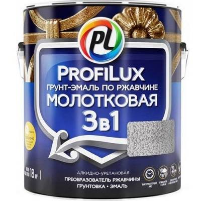 грунт эмаль по ржавчине 3 в 1 "profilux" молотковая зелёная 0,8кг