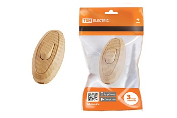 выключатель на шнур 6а 250в эко сосна tdm