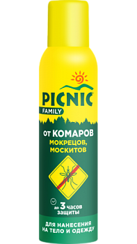 аэрозоль от комаров 150мл (150см3) пикник фэмили (с 5лет) 3/12 арнест