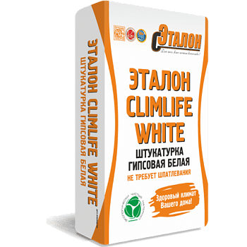 штукатурка гипсовая эталон climlife white белая 30кг (50шт/под)