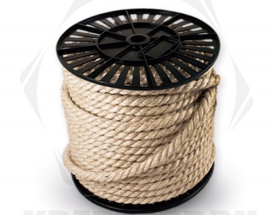 веревка крученая джутовая ф12 мм на катушке по 90м /кратно 10м/