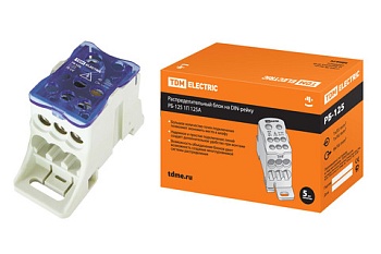 распределительный блок на din-рейку рб-125 1п 125а (1х35+1x16/6x16) tdm