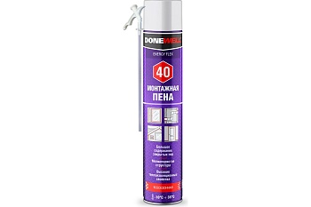 пена монтажная бытовая всесезонная donewell energy flex 40 1000 мл (1/12)