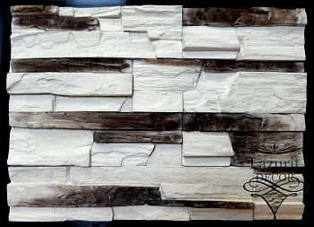 камень сланец «скала» №1 белый ss-01b в уп. 0,5 м2