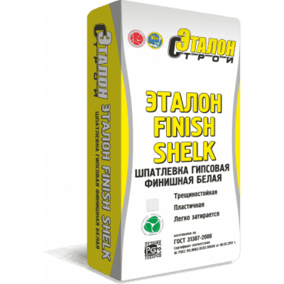 шпаклёвка гипсовая финишная эталон finish shelk 15кг (100шт/под)