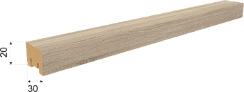интерьерная рейка мдф stella милана дуб сонома 20*30*2700 (уп.8 шт.)