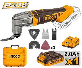 реноватор аккумуляторный ingco cmli20228, 20в, li-ion 1х2ач, 4 насадки