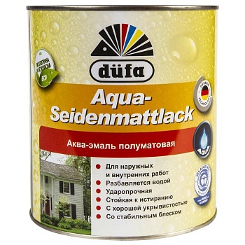 эмаль dufa aqua-seidenmattlack чисто-белый 750 мл