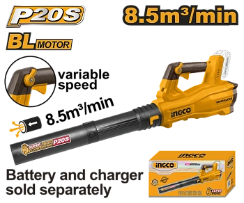 воздуходувка аккумуляторная бесщеточная ingco cabli20428 210 м3/ч, 20в, без акб