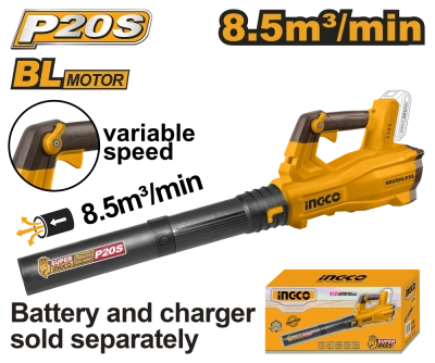 воздуходувка аккумуляторная бесщеточная ingco cabli20428 210 м3/ч, 20в, без акб