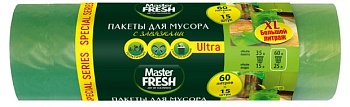 мастер фреш пакеты д/мусора с завязками 60л 15шт с