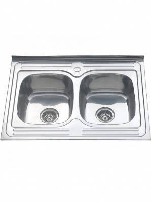 мойка mln-6080 s накл. 2чаши 0.8/180 (*7) 061tb с сифоном