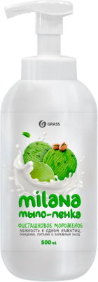 жидкое мыло-пенка "milana сливочно-фисташковое мороженое" (флакон 500 мл)