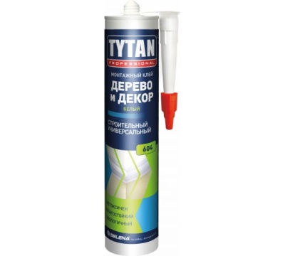 клей tytan professional дерево и декор 604 акриловый монтажный белый 290 мл белый
