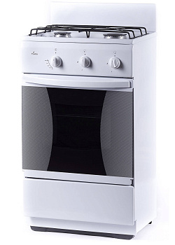 плита газовая flama 2-х комф. cg 3202 w 50 см белая