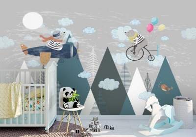 фотообои 3d kid-056 воздушная прогулка 300x240 распродажа