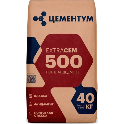 цемент цементум extracem м500 цем ii/а-и 42.5 н 40кг (35шт/под)