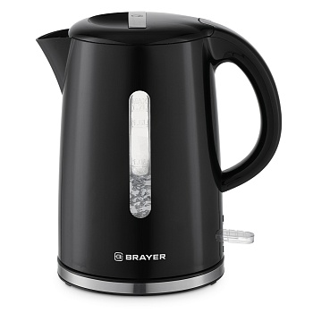 1032br чайник электрический brayer,2200 вт, 1,7 л, пласт.корп,шкала,автооткл.при.закип,подсвет