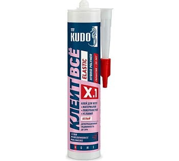 клей kudo клеит всё elastic на основе гибридных полимеров, белый, 280 мл kx-1w