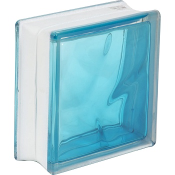 стеклоблок окрашенный внутри волна бирюза 190х190х100 мм распродажа..