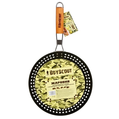 жаровня для морепродуктов и овощей с антипригарным покрытием, складной ручкой, 53х30х3 см boyscout