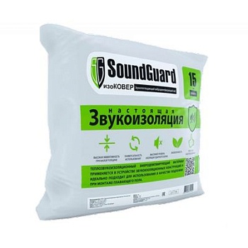 теплозвукоизоляционный мат soundguard изоковер 5000х1500х15мм(7,5м2)(15,3кг)