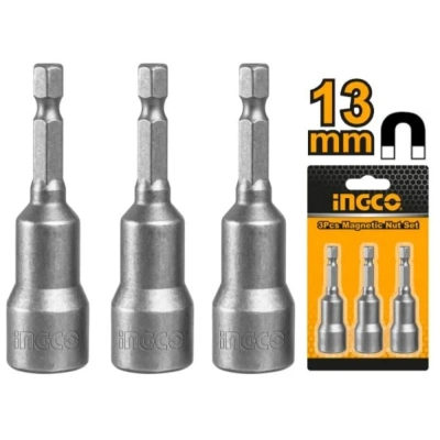 набор торцевых головок магнитных ingco amn1331 1/4 дюйма 13мм, 3 шт