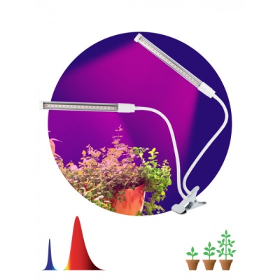 светильник для растений на прищепке эра fito-20w-аled красно-синего спектра 12 вт