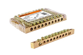 шина "n" нулевая 6х9мм 10/2 (10 групп/крепеж по краям) tdm