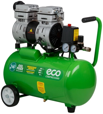 компрессор поршневой безмасляный eco ae-25-of1, 24л, 140л/мин