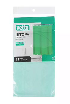 шторка для ванной, пева, 180*180 см., 3 цвета, в мягкой уп.