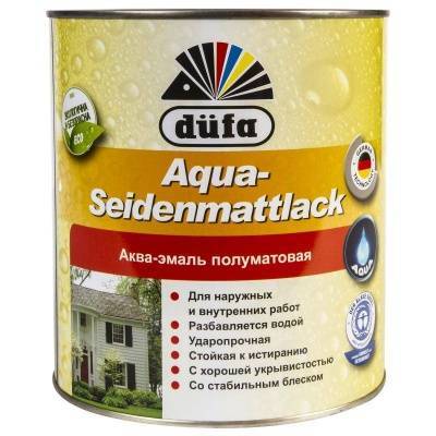 эмаль dufa aqua-seidenmattlack чисто-белый 750 мл