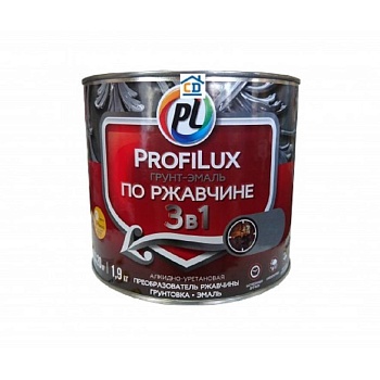 грунт эмаль по ржавчине 3 в 1 profilux серая 1,9кг (6)