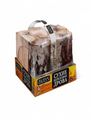 дрова березовые supergrill 6 кг.