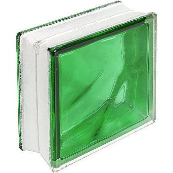 стеклоблок окрашенный внутри волна изумрудный 190х190х80 мм распродажа..