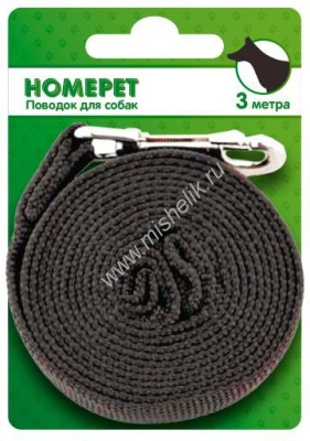 homepet 25 ммх3 м поводок для собак брезентовый с карабином