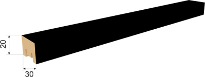 интерьерная рейка мдф stella милана black edition 20*30*2700 (уп.8 шт.)