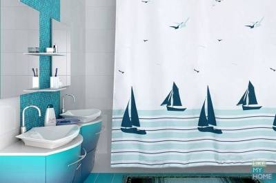 занавеска (штора) для ванной комнаты тканевая 180x180 см barca